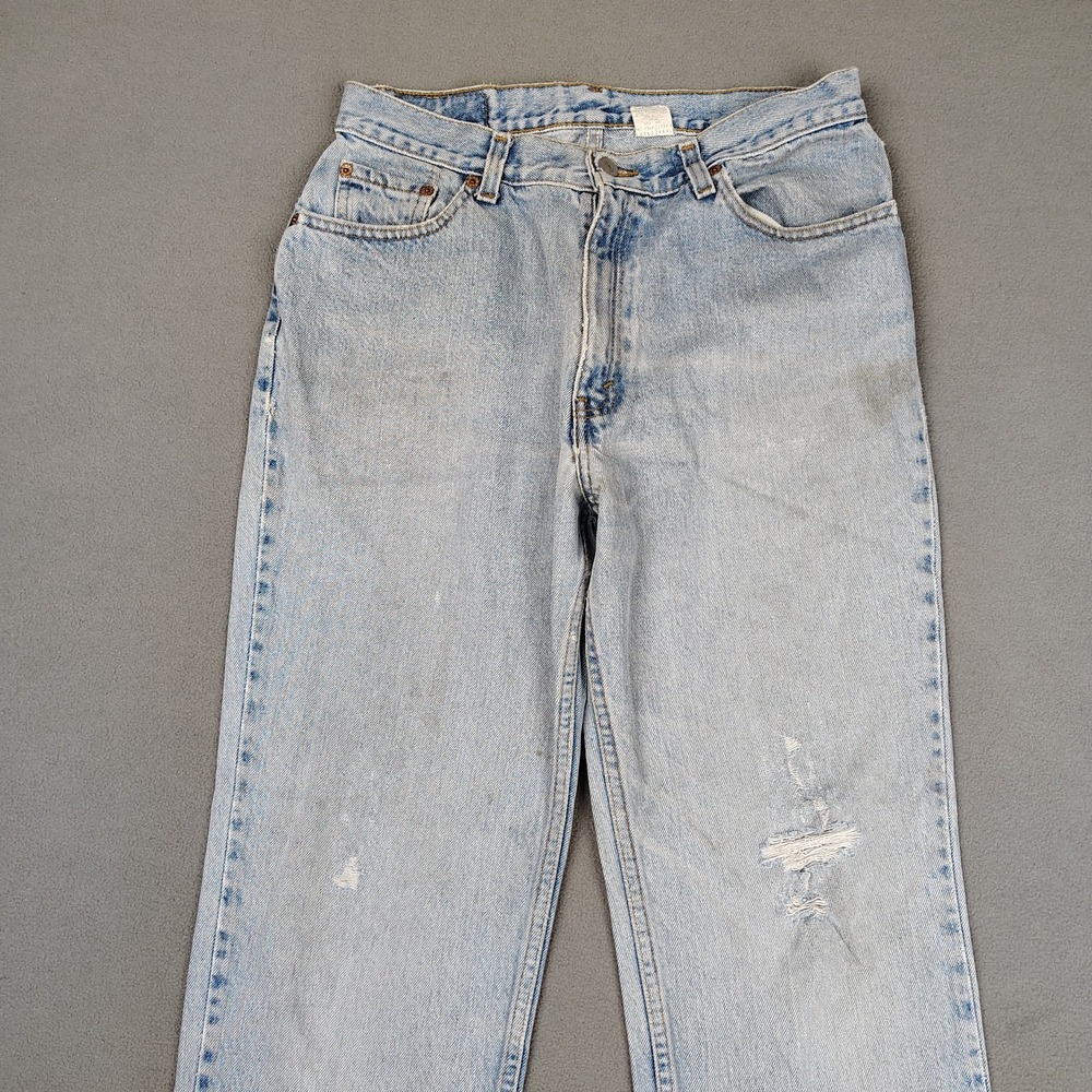 Vintage 90s Levis 512 Jeans Women 13 (Fits 8/9) Blue Straight Leg Grunge Biker - Picture 6 of 13